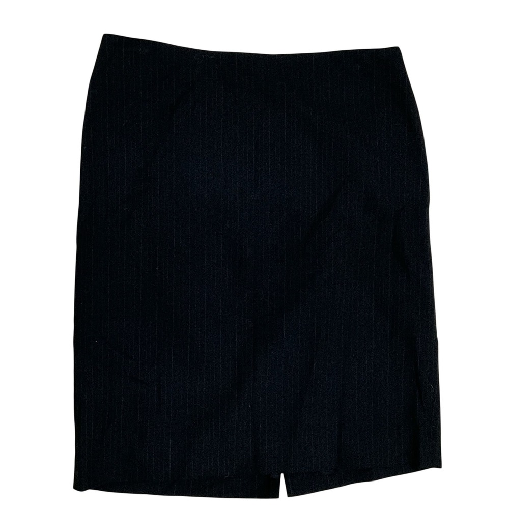 White House Black Market Black Pinstripe Pencil Skirt Size 4 Knee Length
